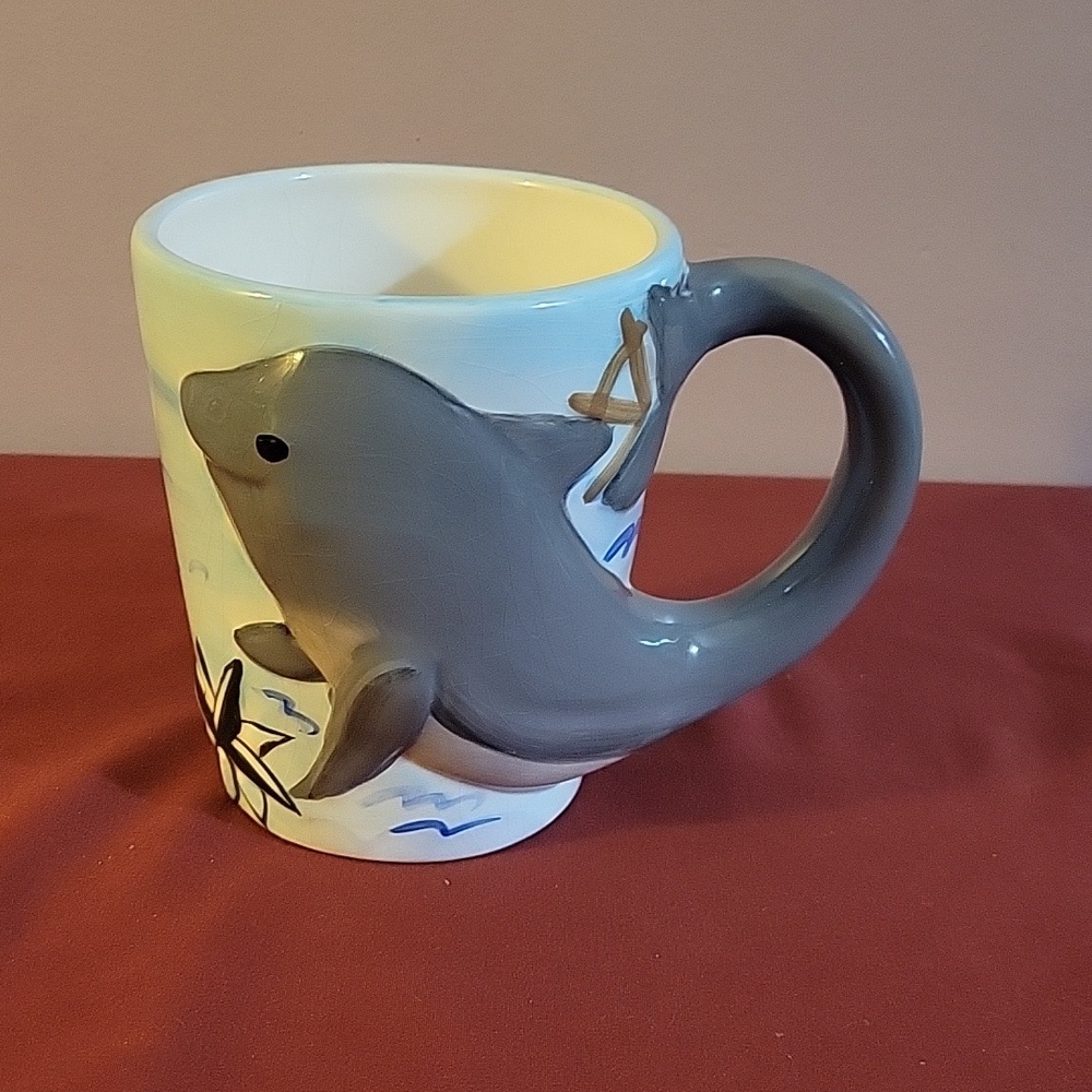 Dolphin Mug Certified International Whale Ocean Tail Handle Large Cup 16oz 3D